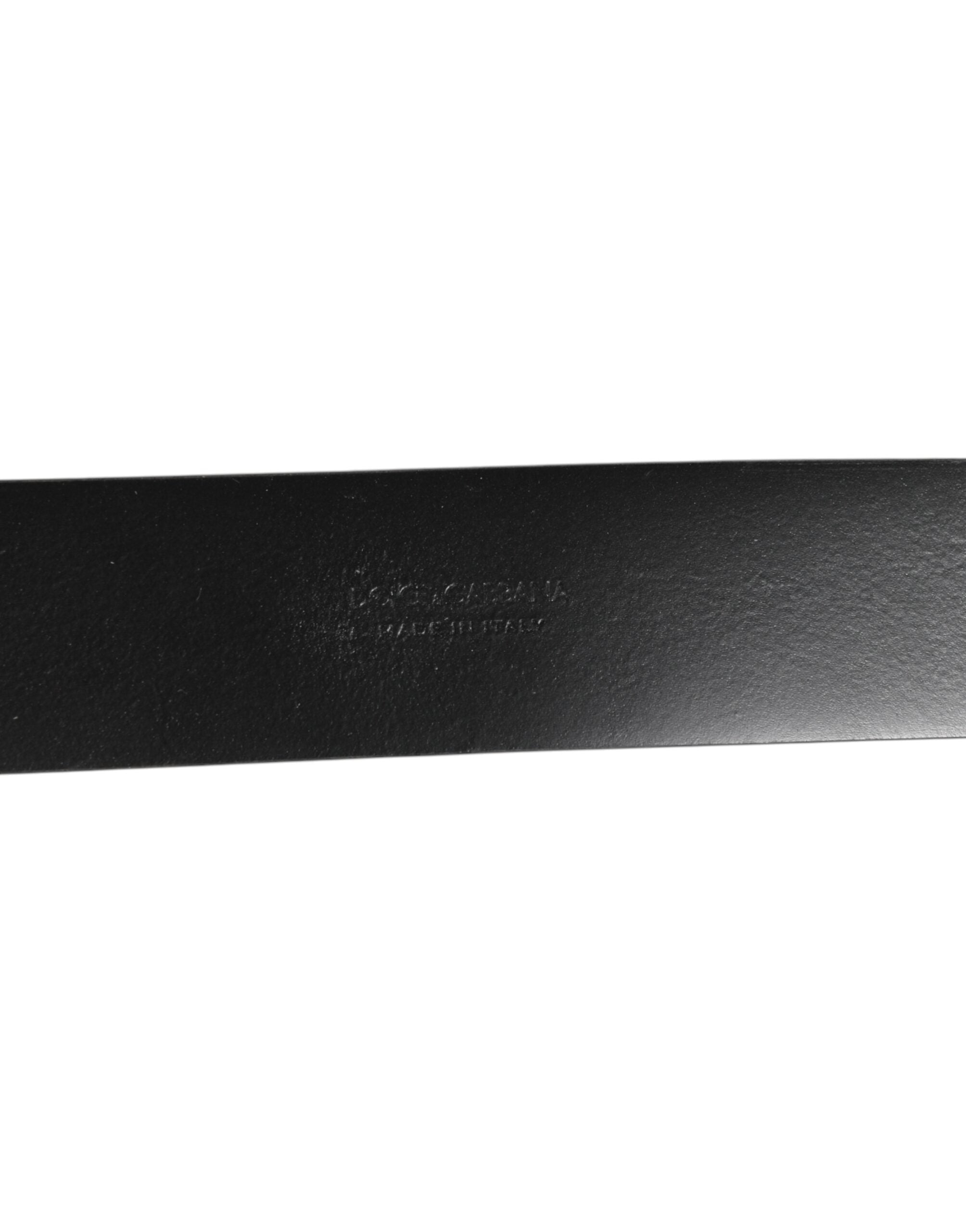 Dolce & Gabbana Black Leather Side Rings Brass Buckle Belt - Zeiniez