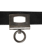 Dolce & Gabbana Black Leather Side Rings Brass Buckle Belt - Zeiniez