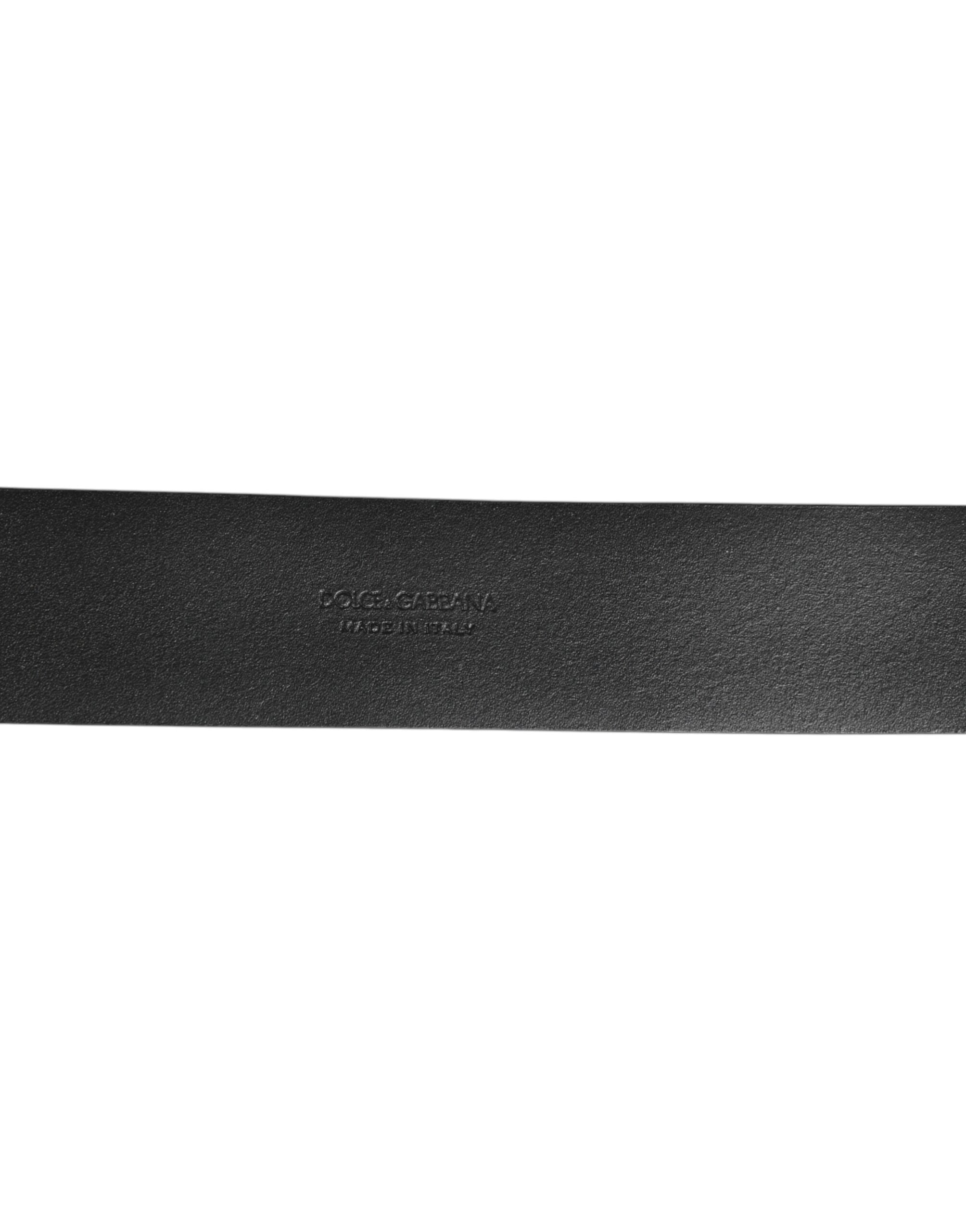 Dolce & Gabbana Black Leather Side Rings Brass Buckle Belt - Zeiniez