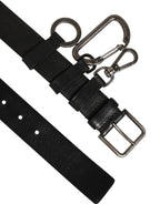 Dolce & Gabbana Black Key Ring Clip Attachments Buckle Belt - Zeiniez