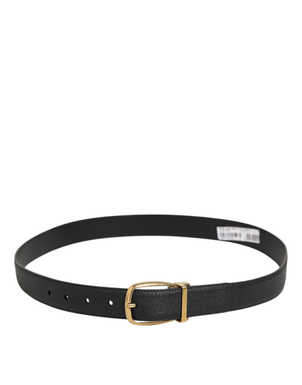 Dolce & Gabbana Black Leather Classic Metal Logo Buckle Belt - Zeiniez