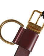 Dolce & Gabbana Brown Key Ring Clip Attachments Buckle Belt - Zeiniez