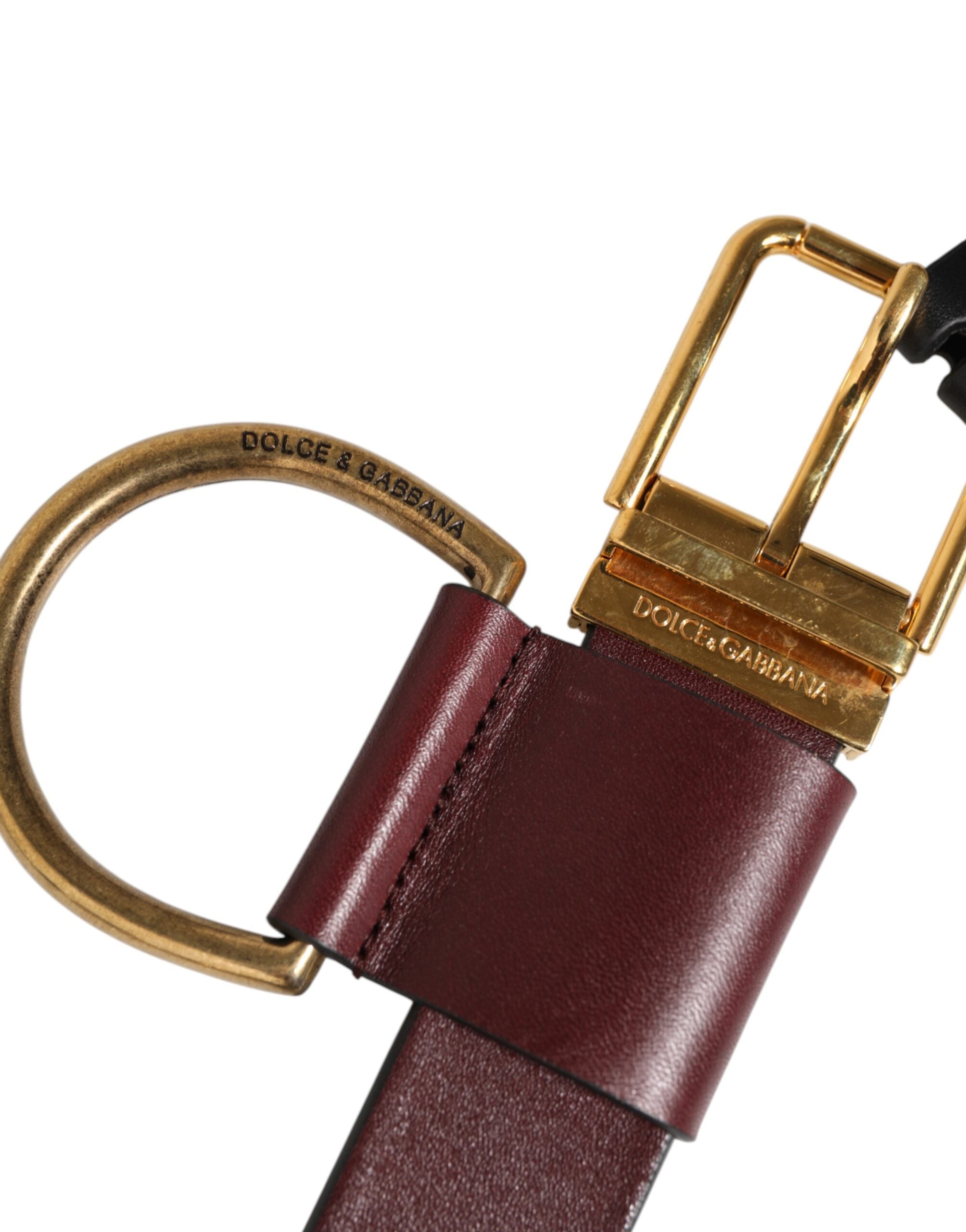 Dolce & Gabbana Brown Key Ring Clip Attachments Buckle Belt - Zeiniez
