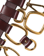 Dolce & Gabbana Brown Key Ring Clip Attachments Buckle Belt - Zeiniez