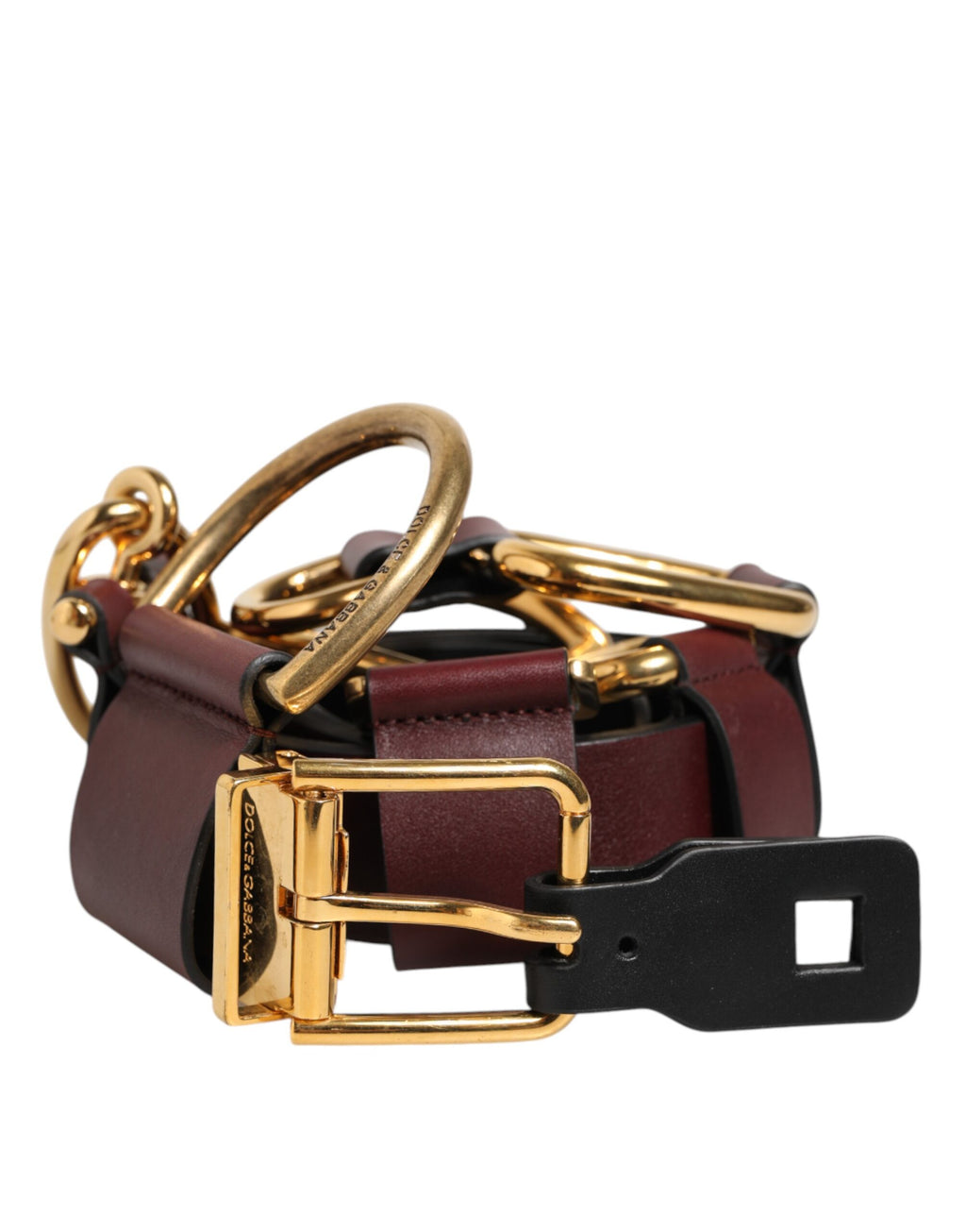 Dolce & Gabbana Brown Key Ring Clip Attachments Buckle Belt - Zeiniez