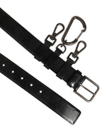 Dolce & Gabbana Black Key Ring Clip Attachments Buckle Belt - Zeiniez