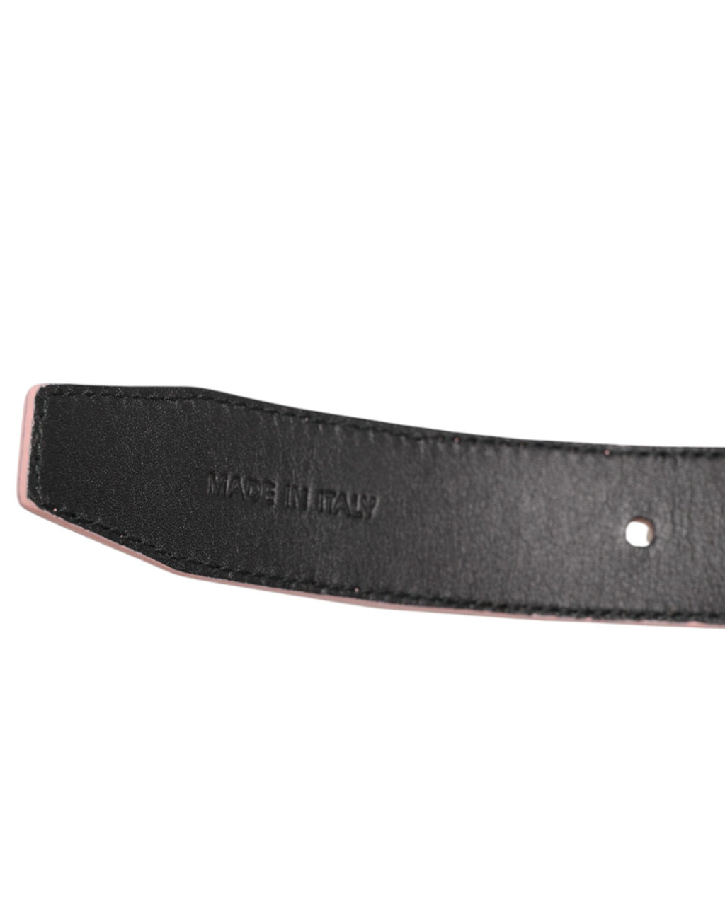 Dolce & Gabbana Pink Leather Perforated Detailing Buckle Belt - Zeiniez