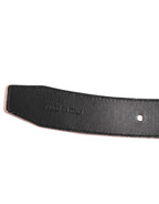 Dolce & Gabbana Pink Leather Perforated Detailing Buckle Belt - Zeiniez