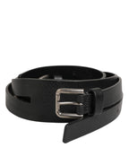 Dolce & Gabbana Black Double Strap Leather Gold Buckle Belt - Zeiniez