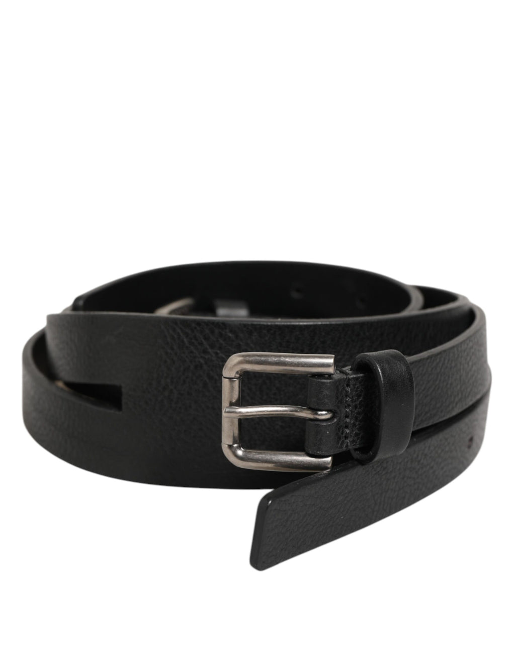Dolce & Gabbana Black Double Strap Leather Gold Buckle Belt - Zeiniez