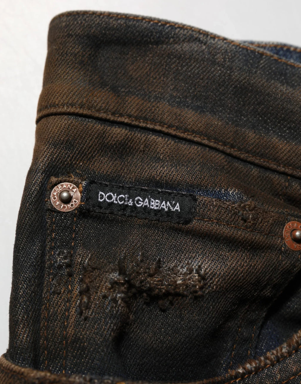 Dolce & Gabbana Black Cotton Skinny Tattered Men Denim Jeans - Zeiniez