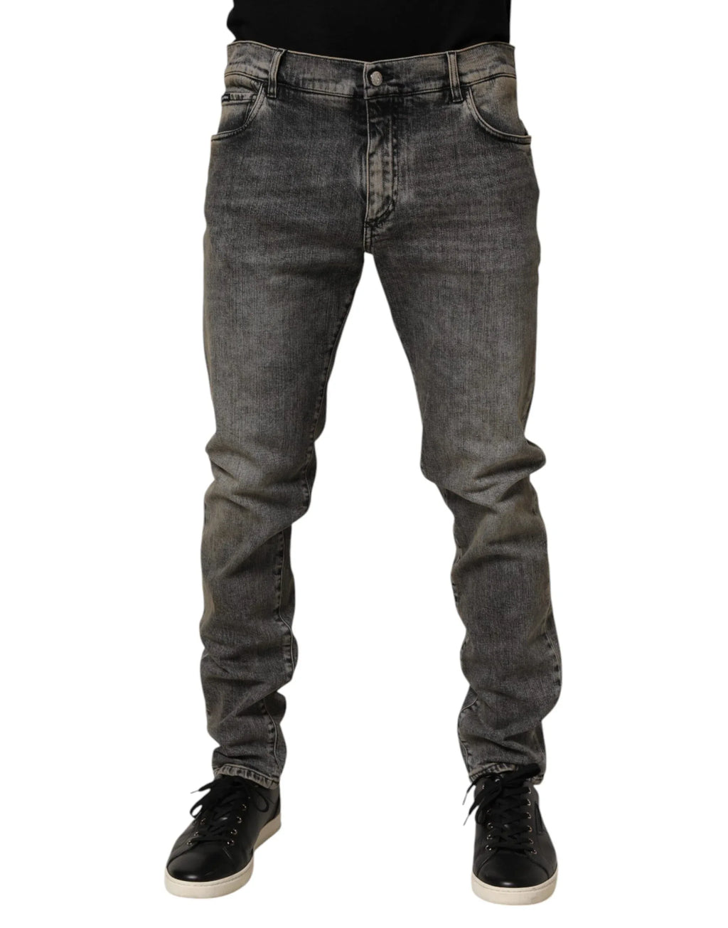 Dolce & Gabbana Gray Cotton Stretch Slim Fit Men Denim Jeans - Zeiniez