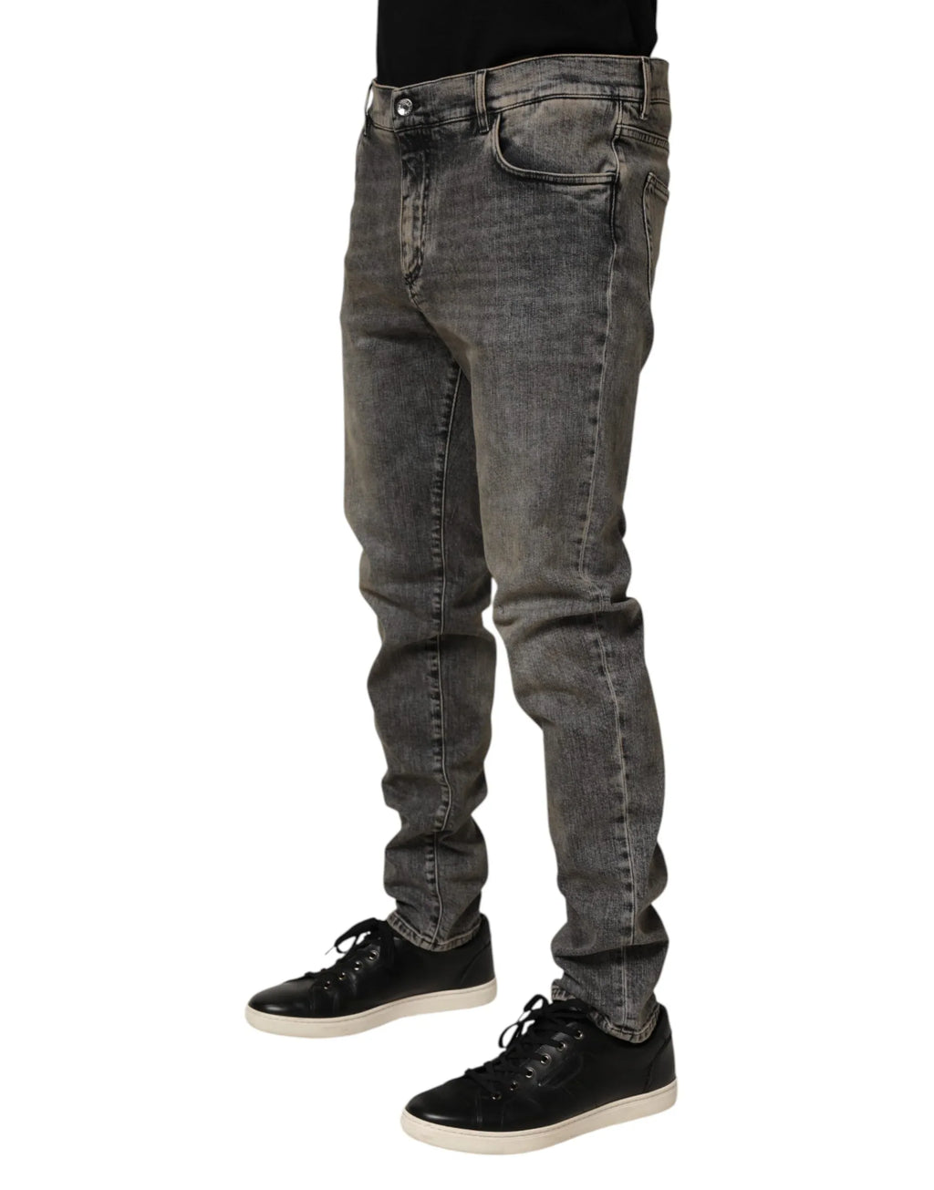 Dolce & Gabbana Gray Cotton Stretch Slim Fit Men Denim Jeans - Zeiniez