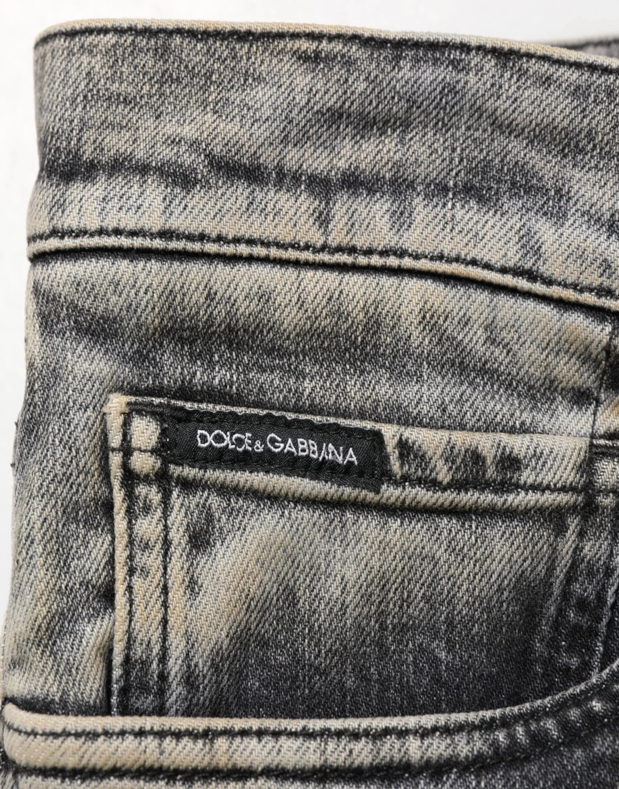 Dolce & Gabbana Gray Cotton Stretch Slim Fit Men Denim Jeans - Zeiniez