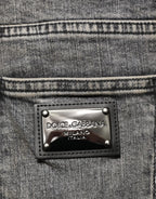 Dolce & Gabbana Gray Cotton Stretch Slim Fit Men Denim Jeans - Zeiniez