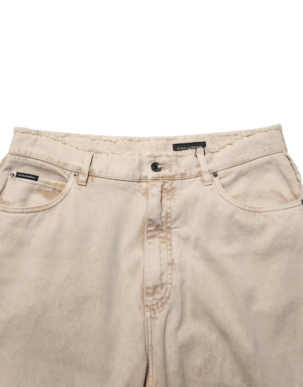 Dolce & Gabbana Beige Cotton Straight Denim Trouser Jeans - Zeiniez