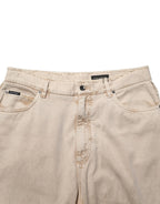 Dolce & Gabbana Beige Cotton Straight Denim Trouser Jeans - Zeiniez