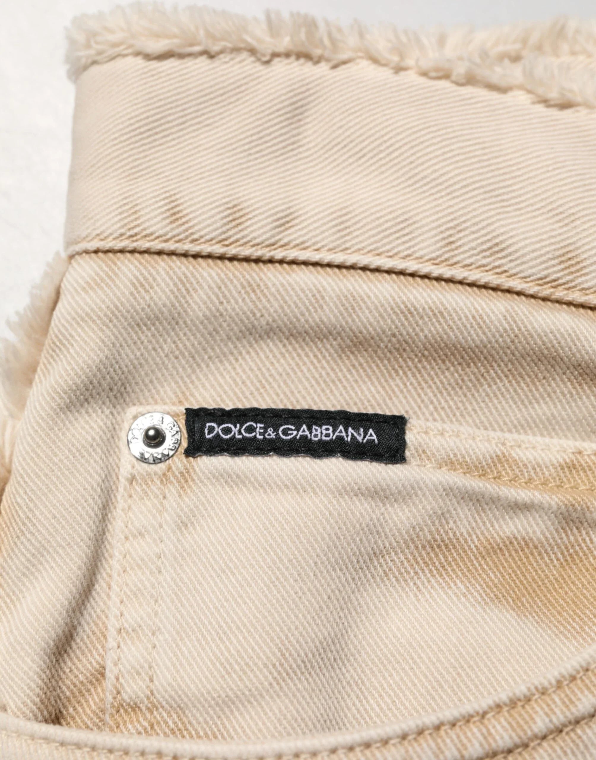 Dolce & Gabbana Beige Cotton Straight Denim Trouser Jeans - Zeiniez