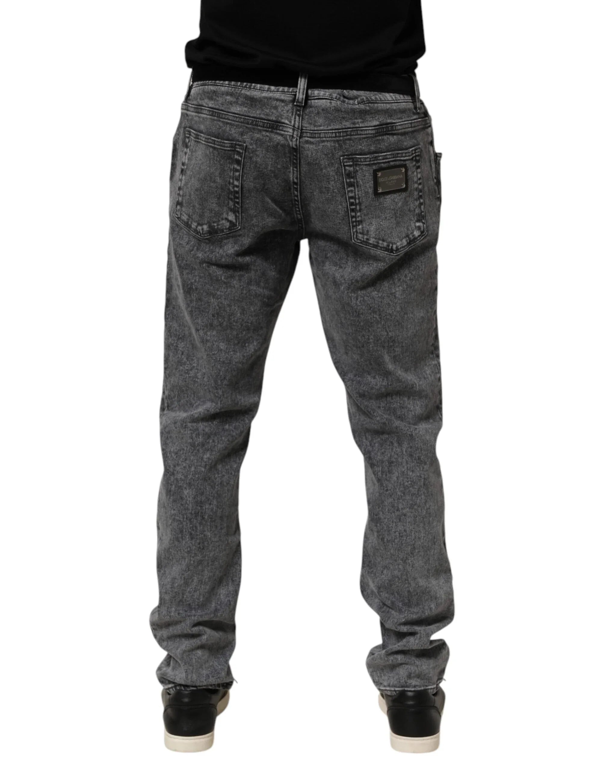 Dolce & Gabbana Gray Cotton Slim Fit Denim Trouser Jeans - Zeiniez