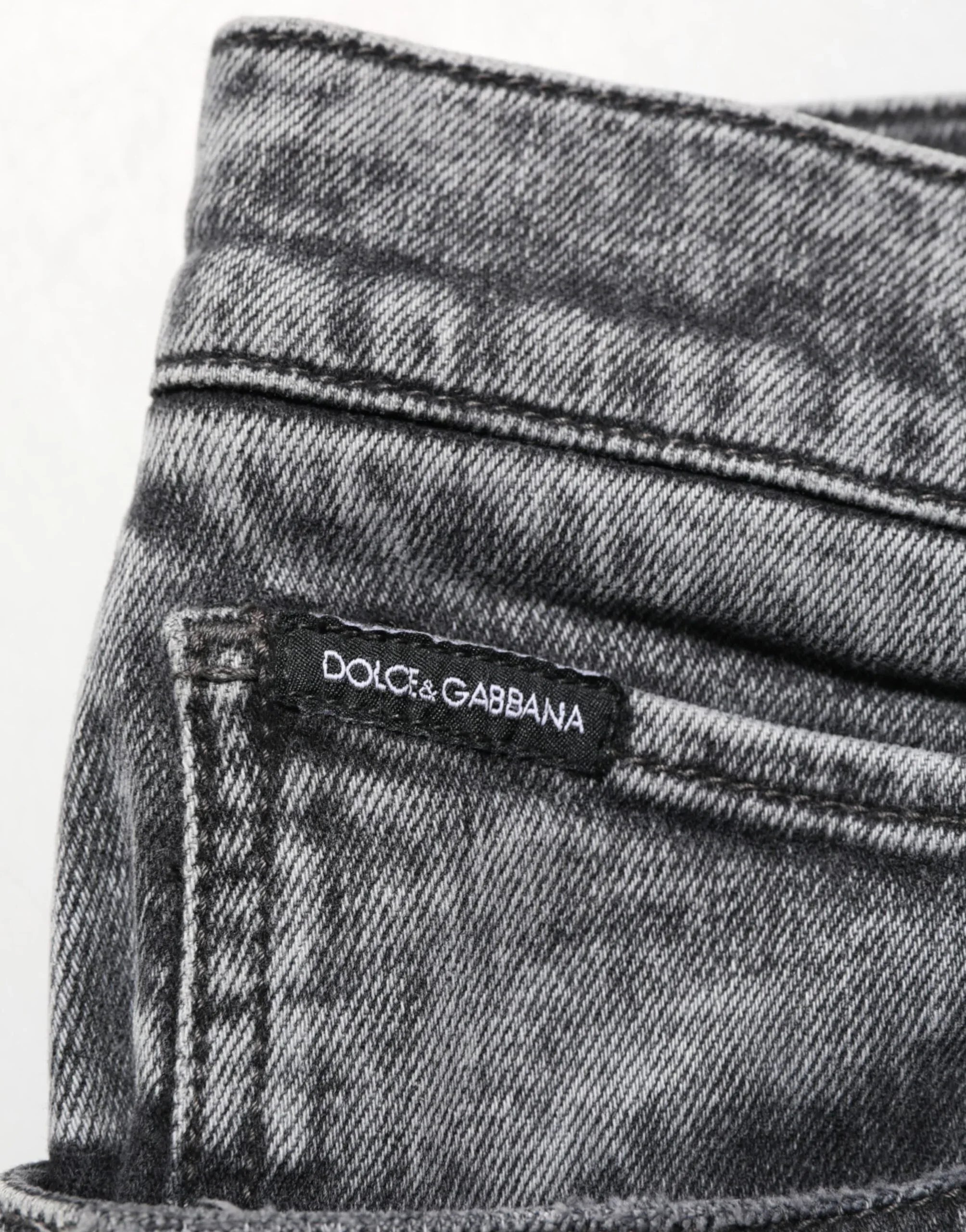 Dolce & Gabbana Gray Cotton Slim Fit Denim Trouser Jeans - Zeiniez
