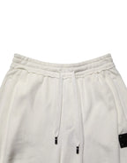 Dolce & Gabbana White Cotton Logo Plaque Men Bermuda Shorts - Zeiniez