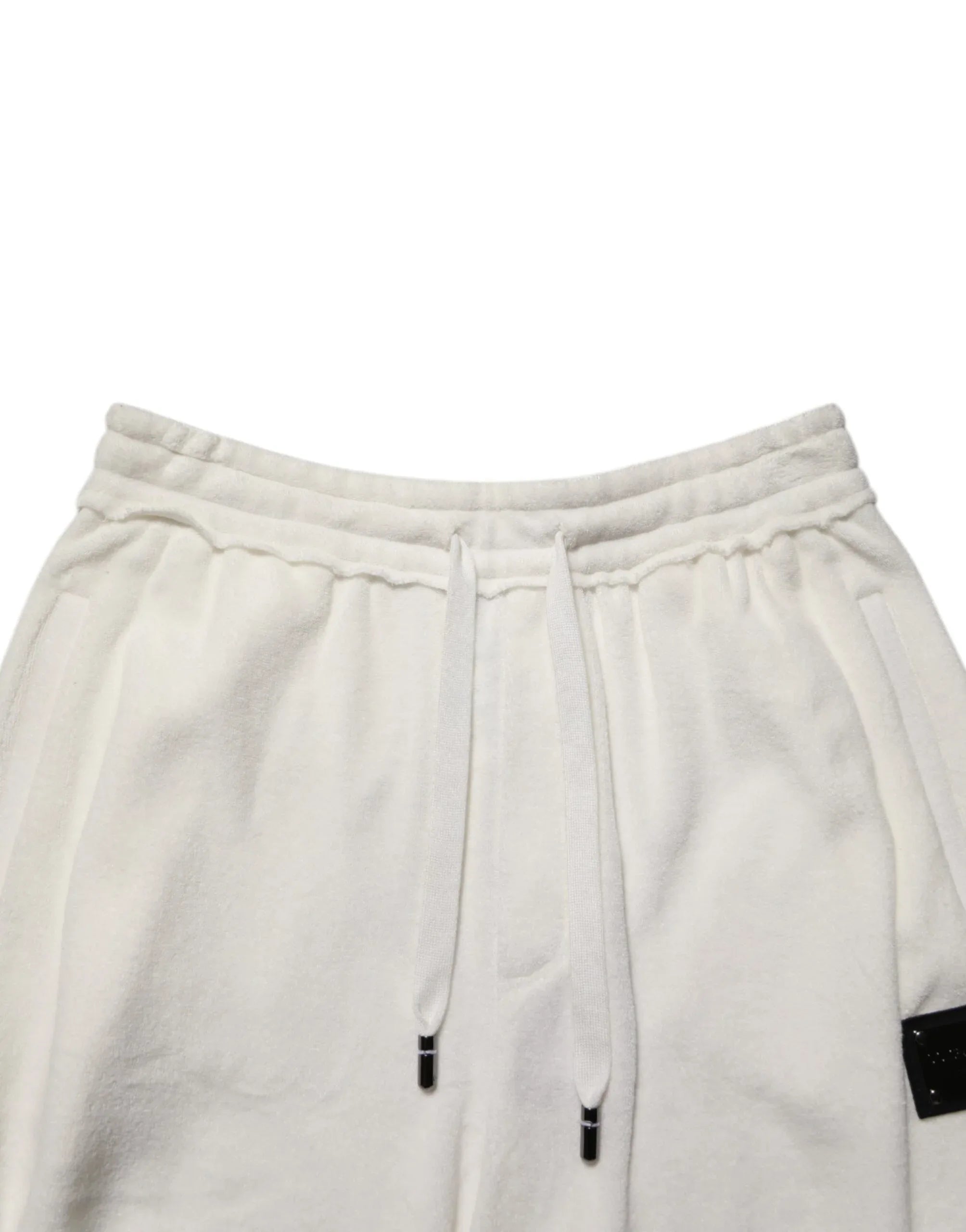 Dolce & Gabbana White Cotton Logo Plaque Men Bermuda Shorts - Zeiniez