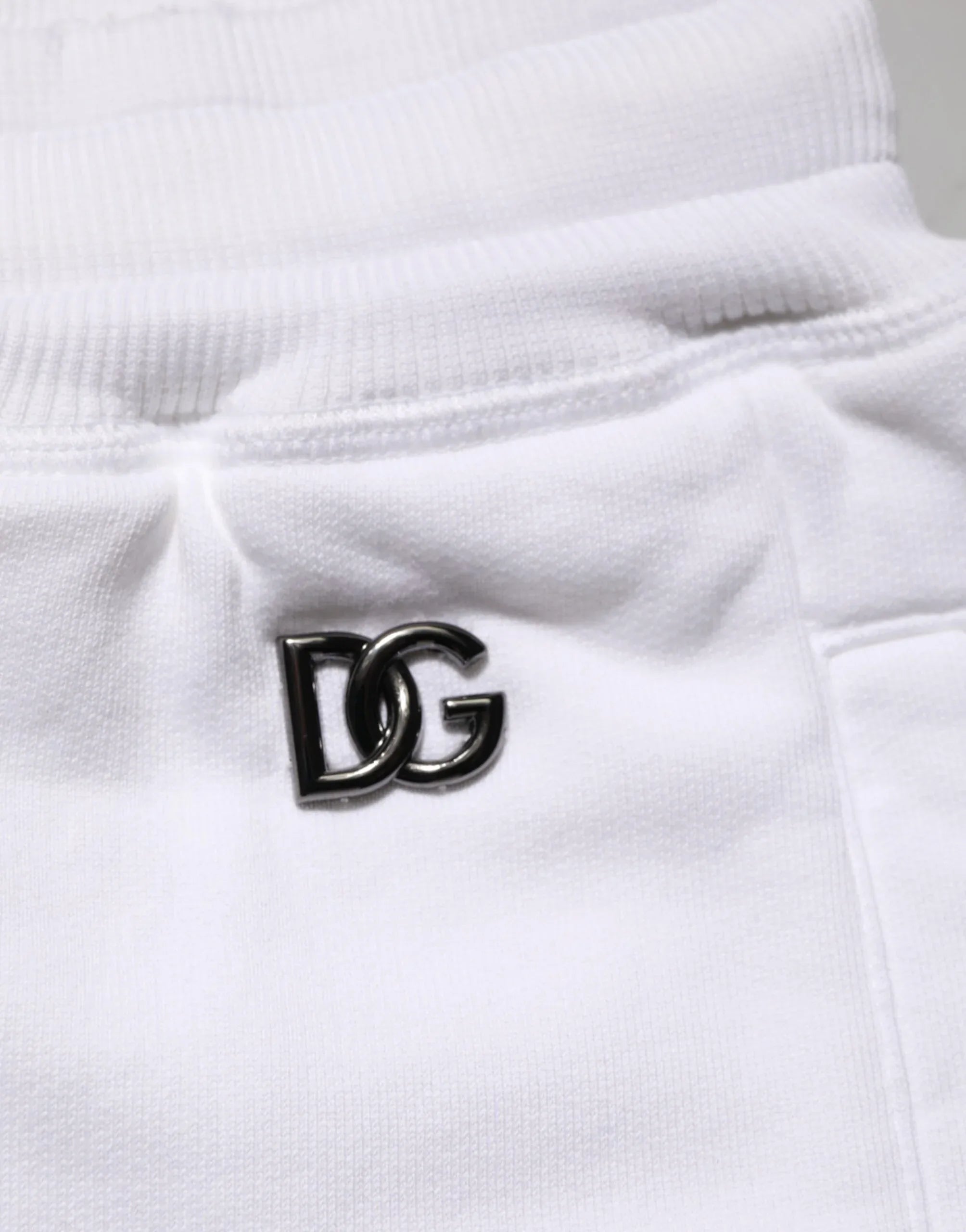 Dolce & Gabbana White Cotton Ripped Bermuda Sweatpants Shorts - Zeiniez