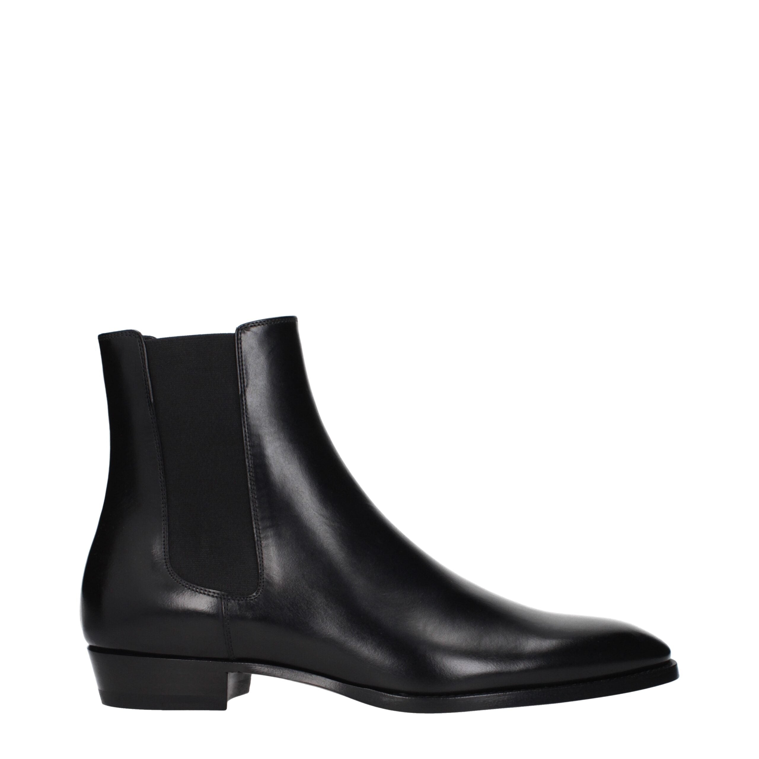 Celine Black Leather Ankle Boots