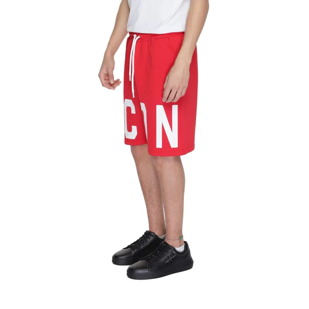 Icon Red Cotton Bermuda Shorts - Zeiniez