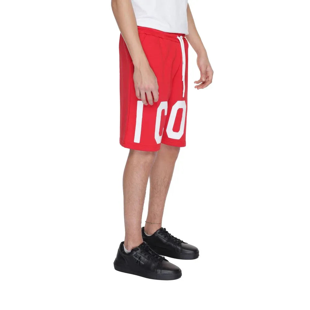 Icon Red Cotton Bermuda Shorts - Zeiniez