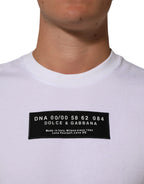 Dolce & Gabbana White Cotton Logo Print Crew Neck Men T-shirt - Zeiniez