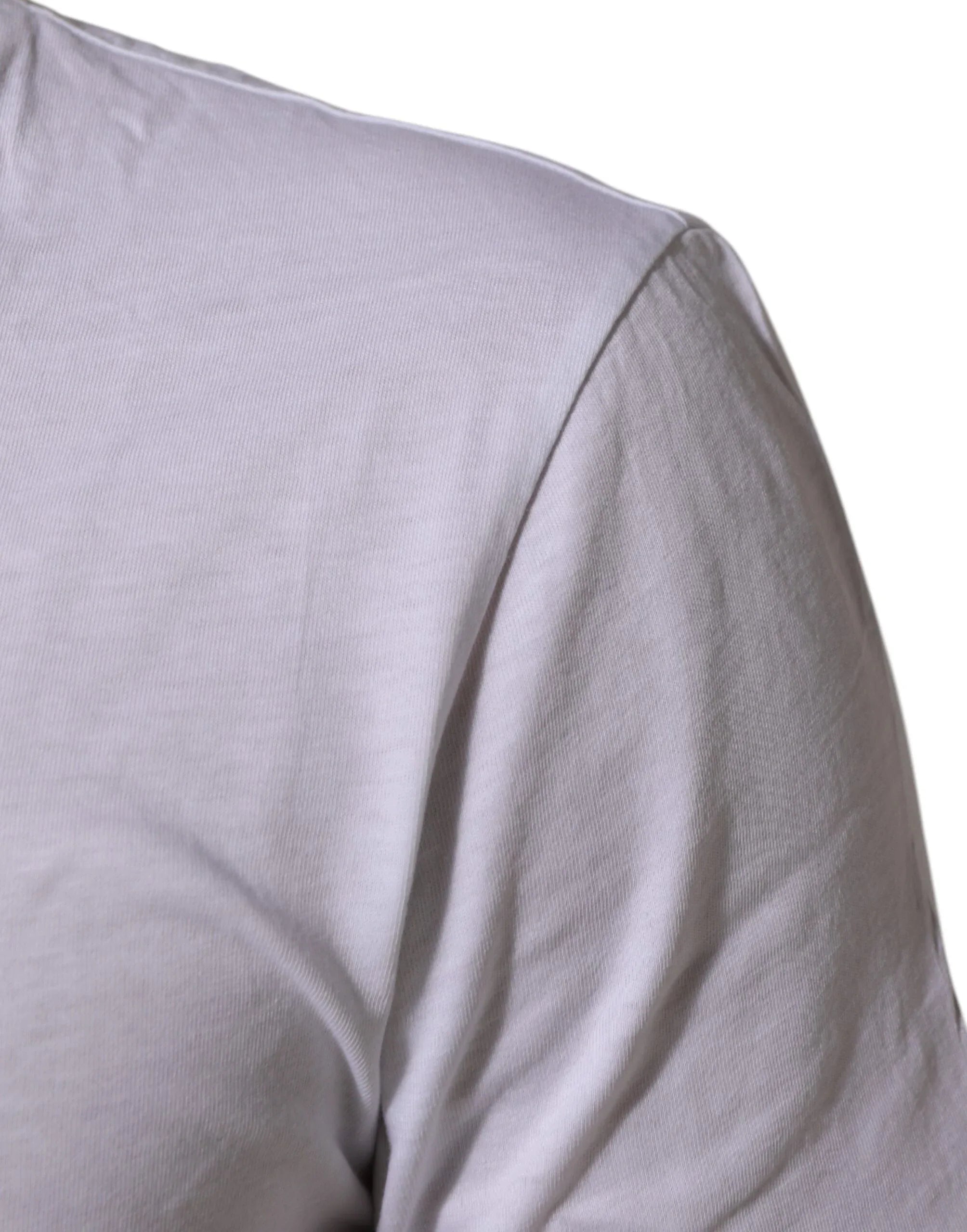 Dolce & Gabbana White Cotton Logo Print Crew Neck T-shirt - Zeiniez