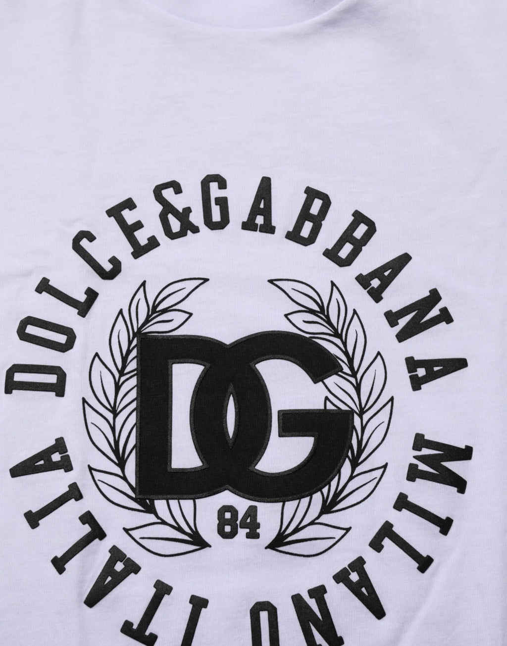 Dolce & Gabbana White Cotton Logo Print Crew Neck T-shirt - Zeiniez