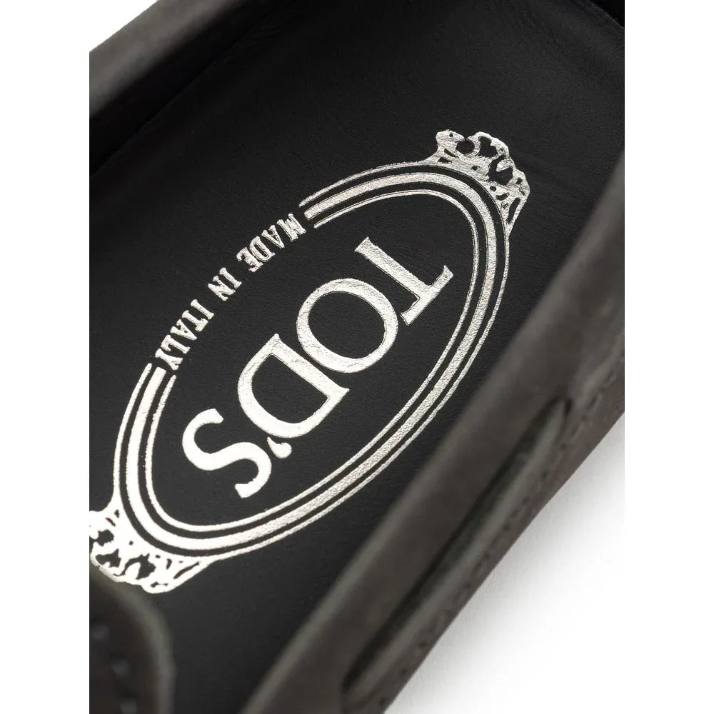 Tod's Gray Nubuc Leather Moccassin - Zeiniez