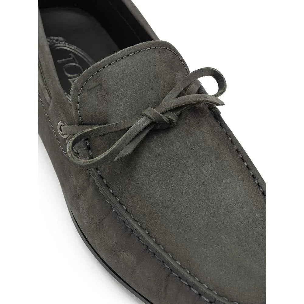 Tod's Gray Nubuc Leather Moccassin - Zeiniez