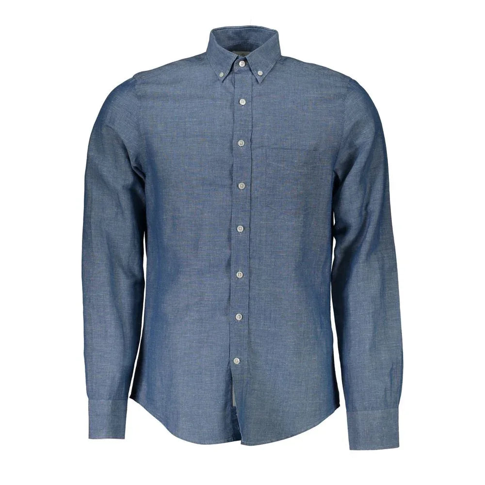 Gant Blue Linen Men's Shirt - Zeiniez