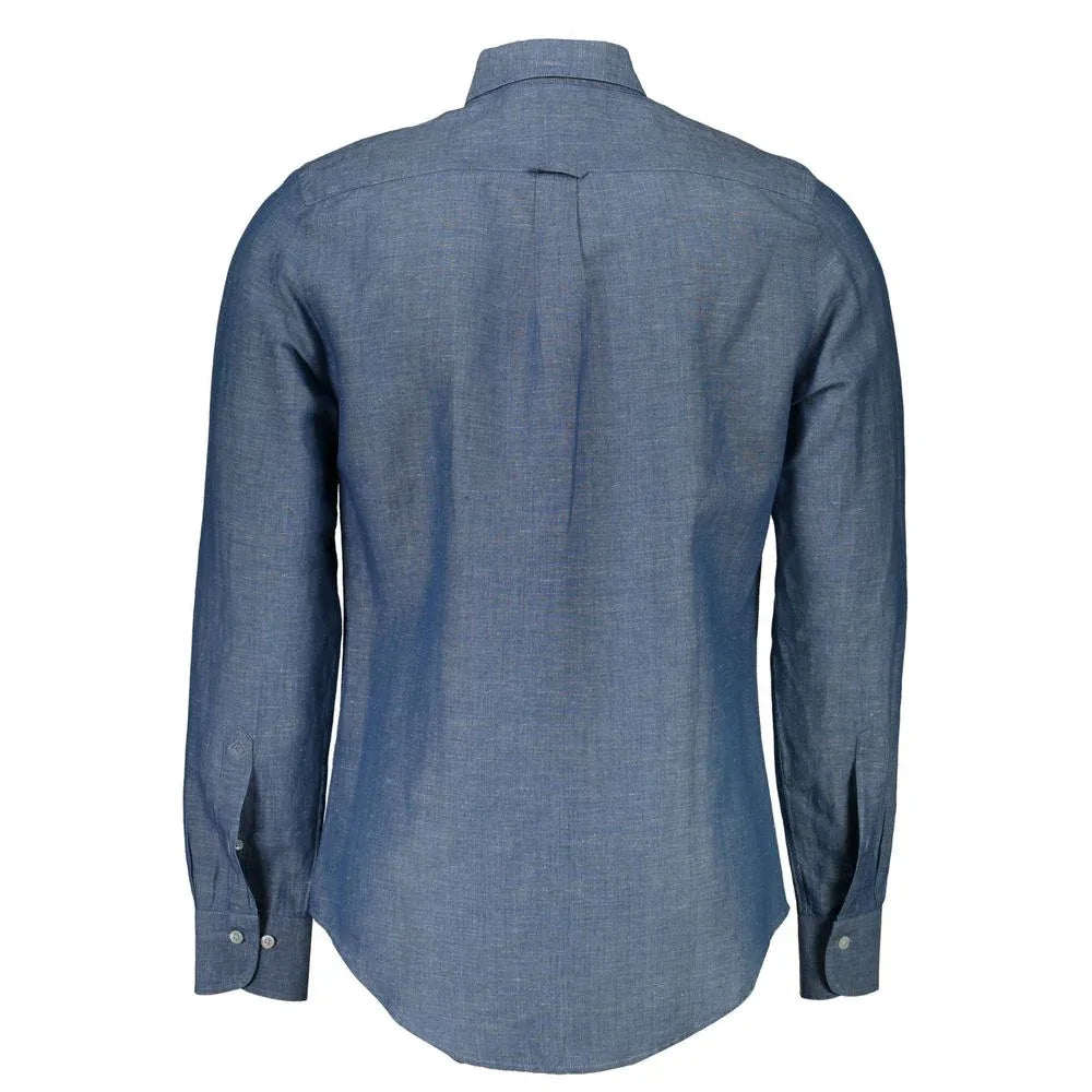 Gant Blue Linen Men's Shirt - Zeiniez