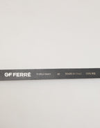 GF Ferre Black Leather Slim Gold Tone Buckle Waist Men Belt - Zeiniez