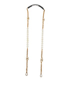 Dolce & Gabbana Black Leather Gold Chain Bag Accessory Shoulder Strap - Zeiniez