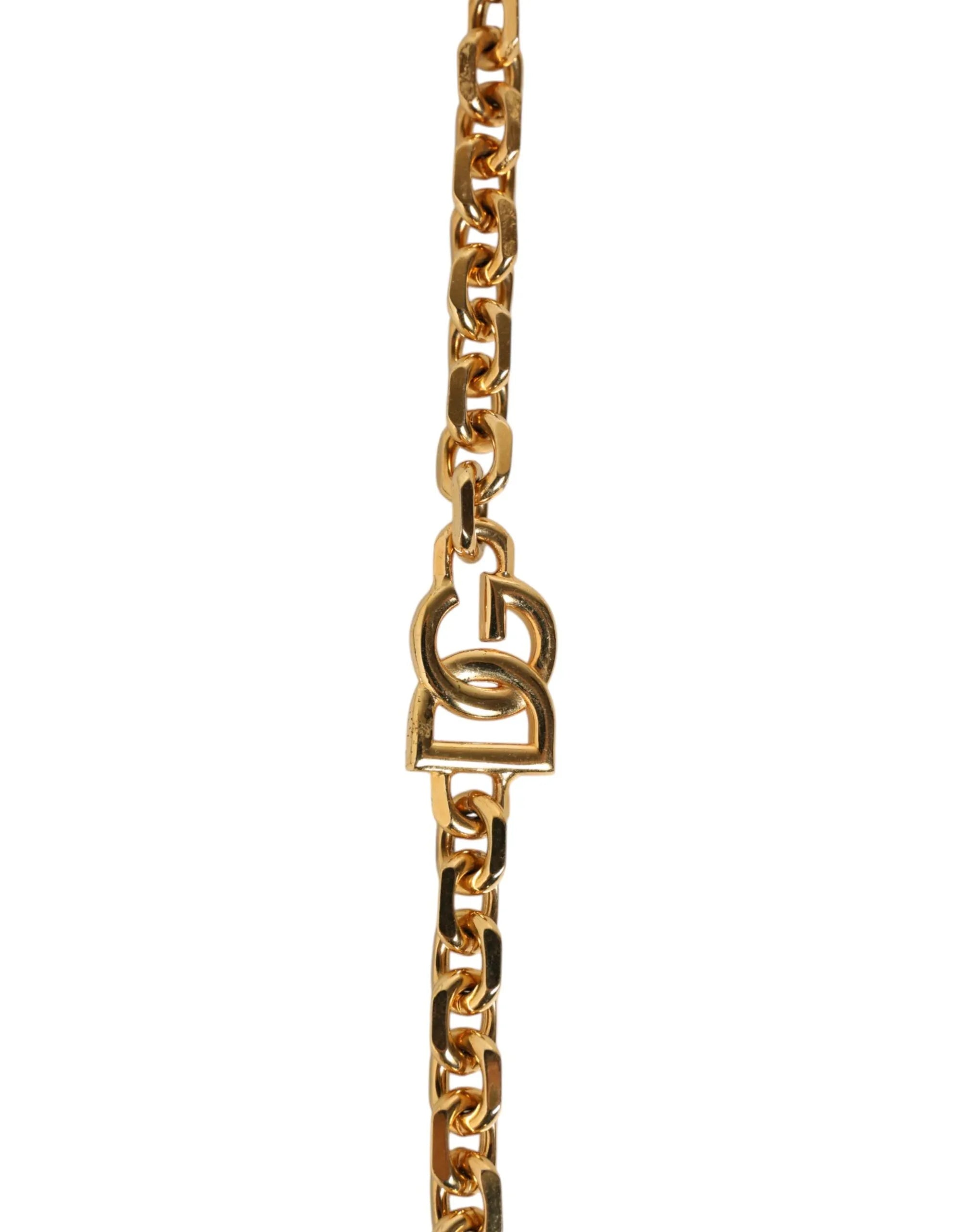 Dolce & Gabbana Black Leather Gold Chain Bag Accessory Shoulder Strap - Zeiniez