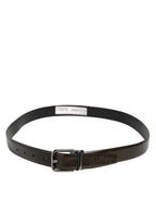 Dolce & Gabbana Brown Glossy Leather Classic Metal Buckle Belt - Zeiniez