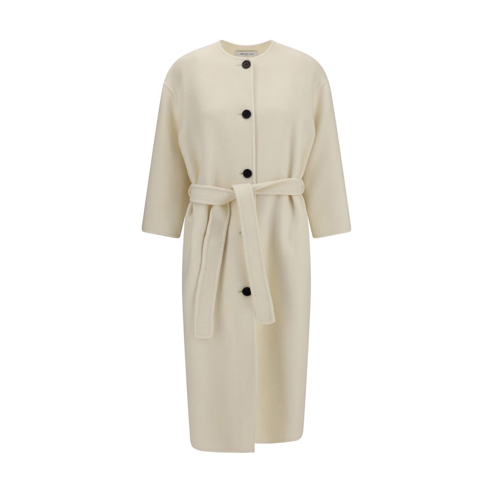 Aftercoat Cream Fleece Wool Coat - Zeiniez