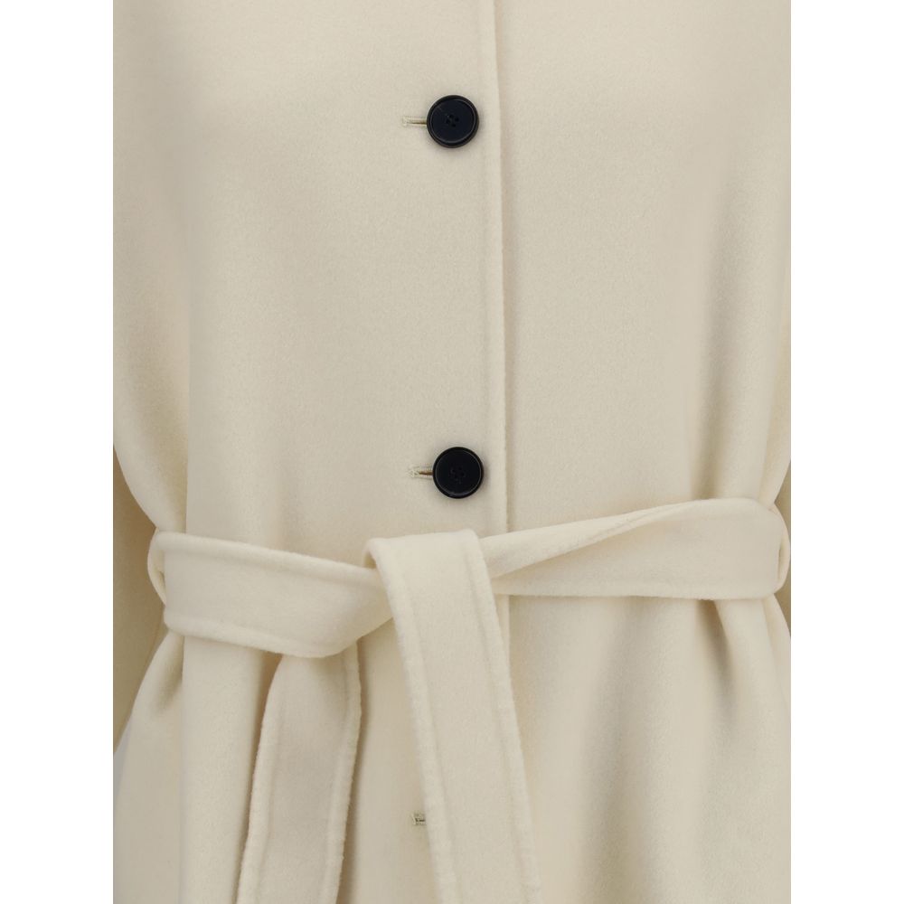 Aftercoat Cream Fleece Wool Coat - Zeiniez