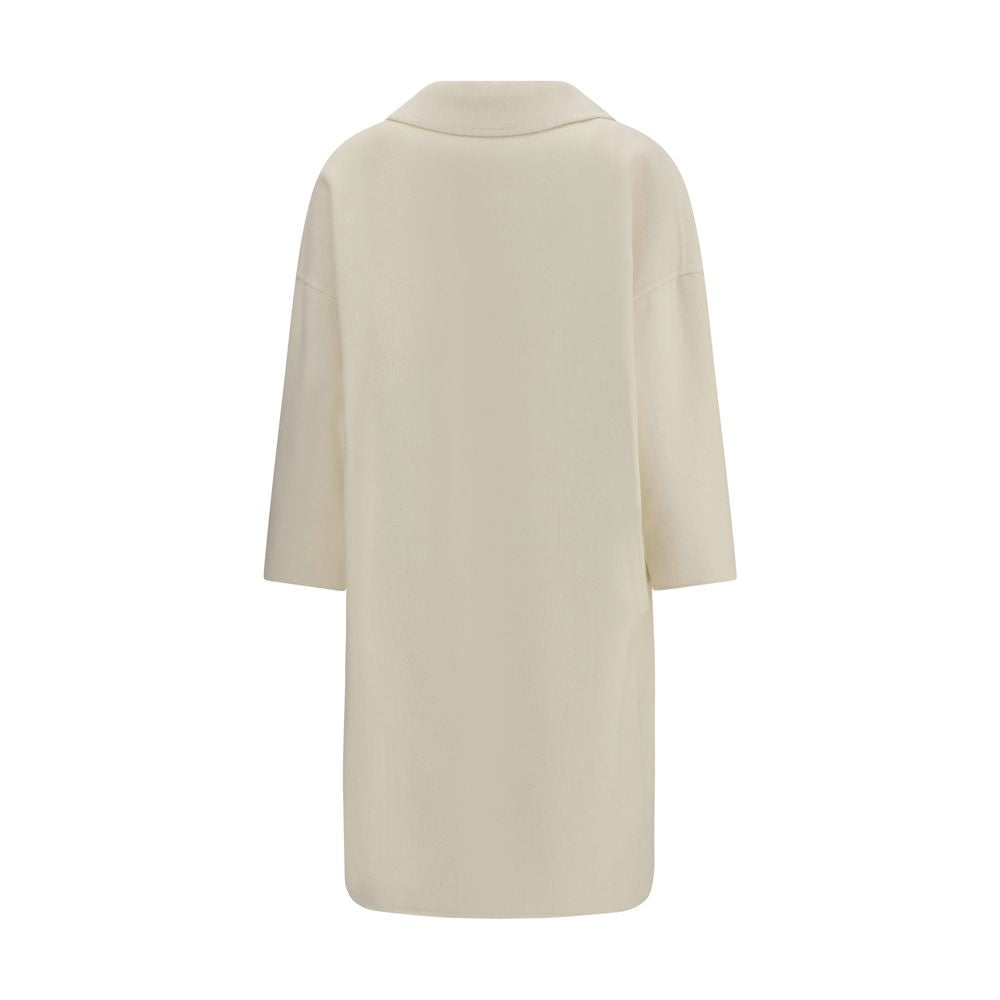 Aftercoat Cream Fleece Wool Coat - Zeiniez