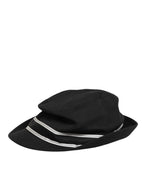Dolce & Gabbana Black Cotton Polka Dot Lining Fedora Men Hat - Zeiniez