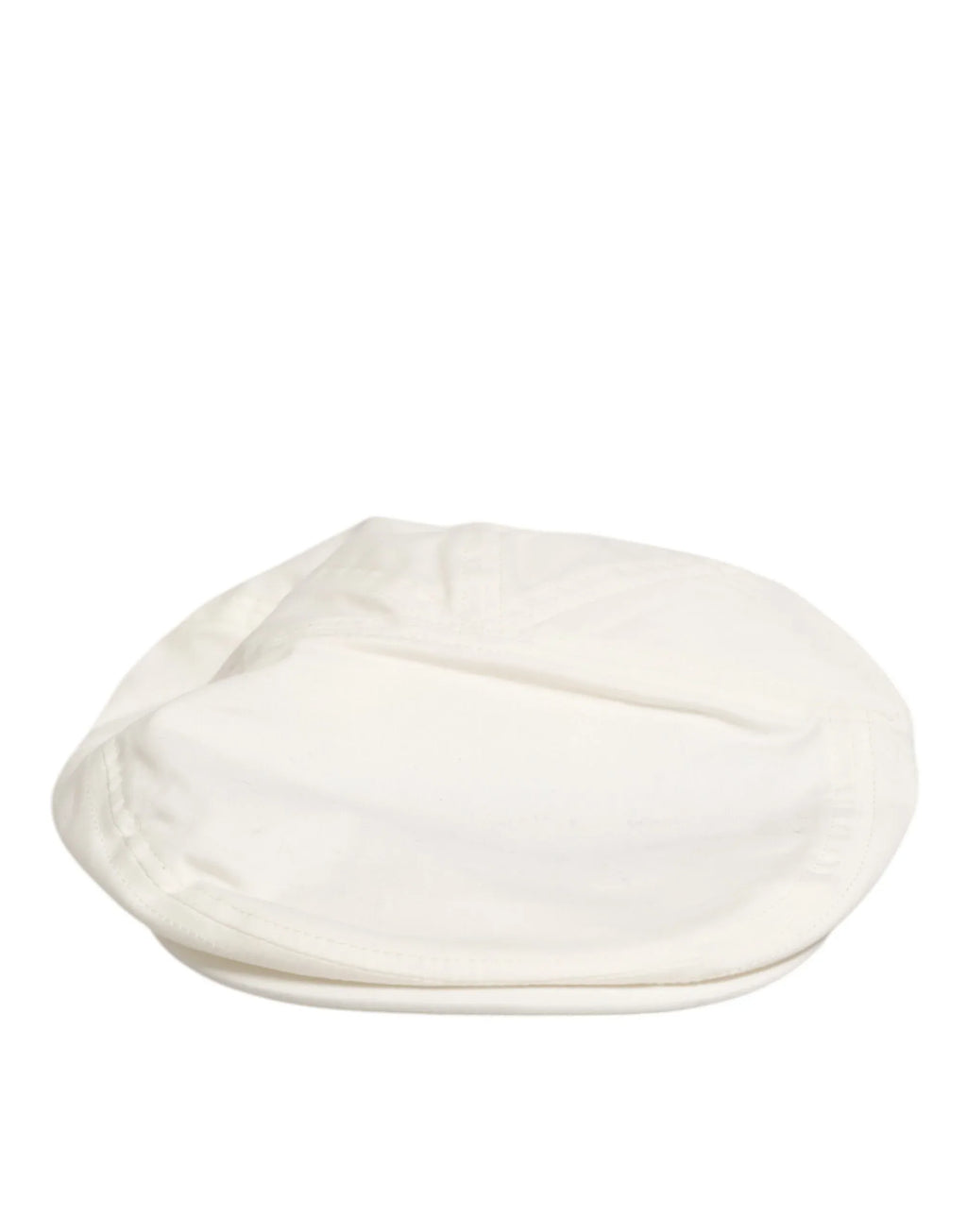 Dolce & Gabbana White Cotton Blend Leather Trim Flat Men Cap Hat - Zeiniez