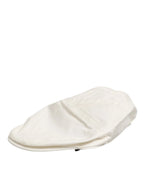 Dolce & Gabbana White Cotton Blend Leather Trim Flat Men Cap Hat - Zeiniez