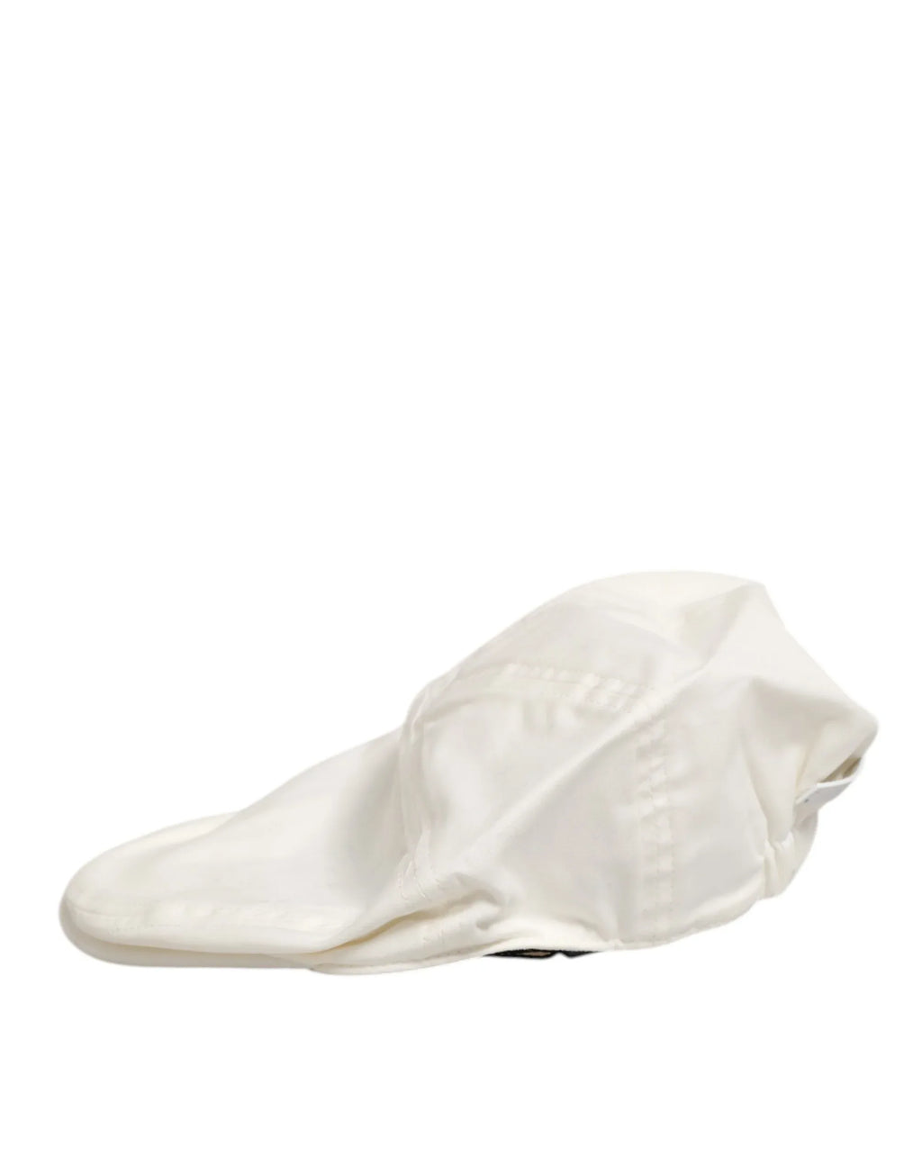 Dolce & Gabbana White Cotton Blend Leather Trim Flat Men Cap Hat - Zeiniez