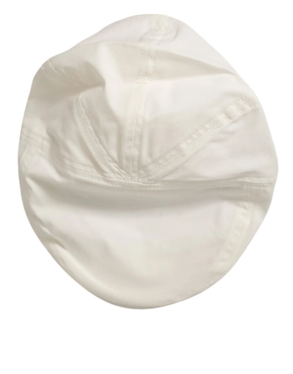 Dolce & Gabbana White Cotton Blend Leather Trim Flat Men Cap Hat - Zeiniez