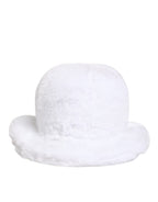 Dolce & Gabbana White Modacrylic Fur Bucket Men Capello Hat